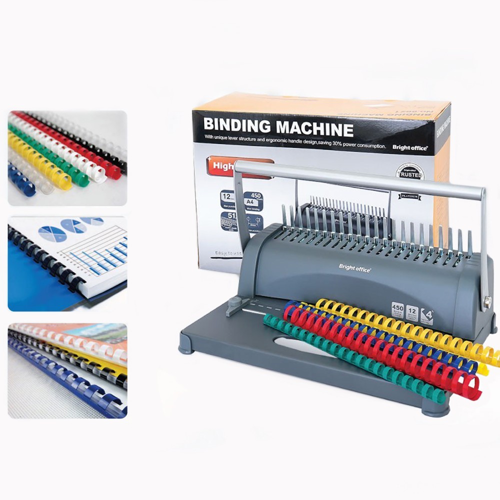 Aparat profesional indosariat A4, 450 coli, perforare 12 coli, heavy duty Bright Office - imagine 4